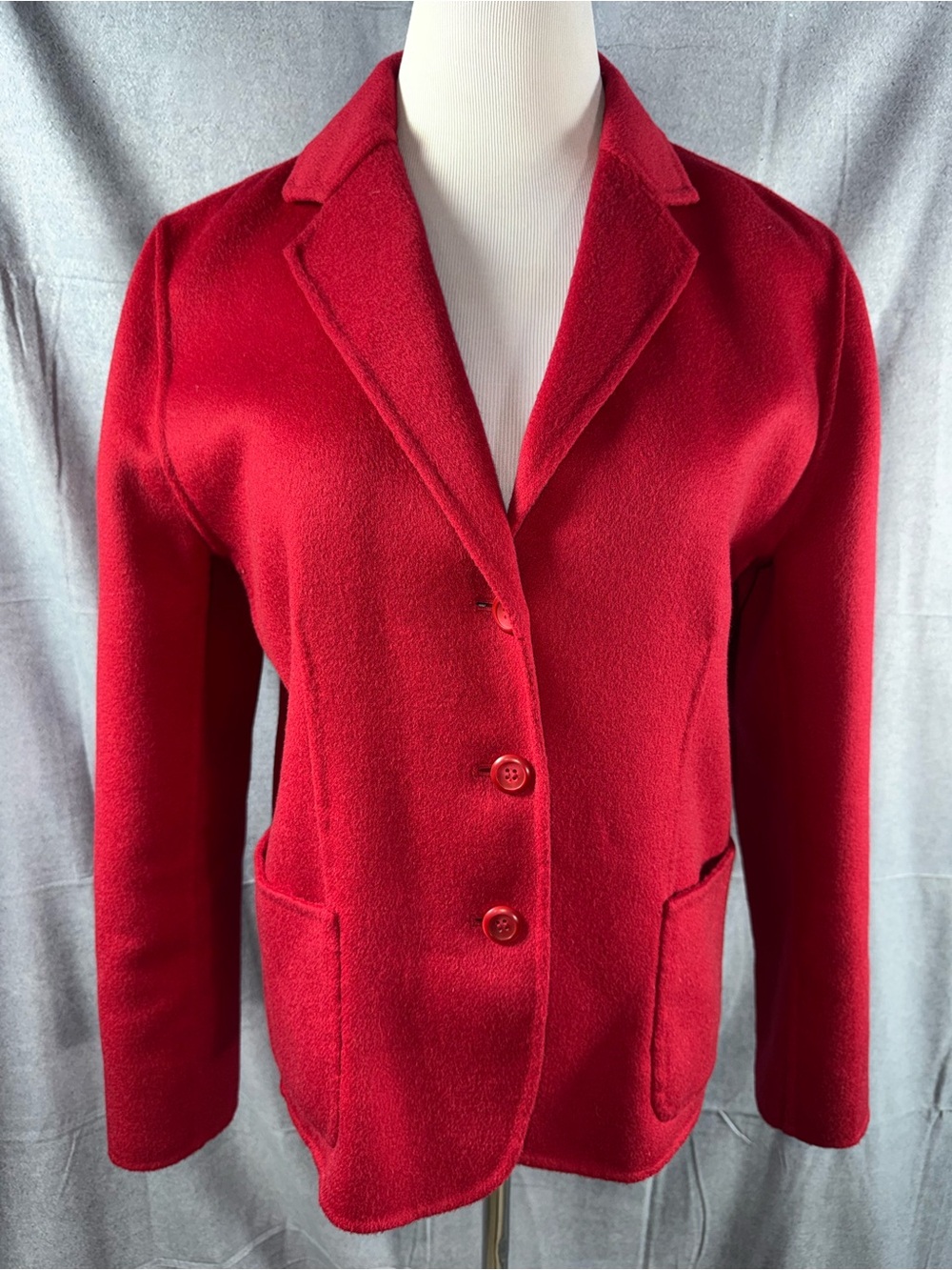 2453-Vintage Pendleton Red Wool Blend Blazer Jacket